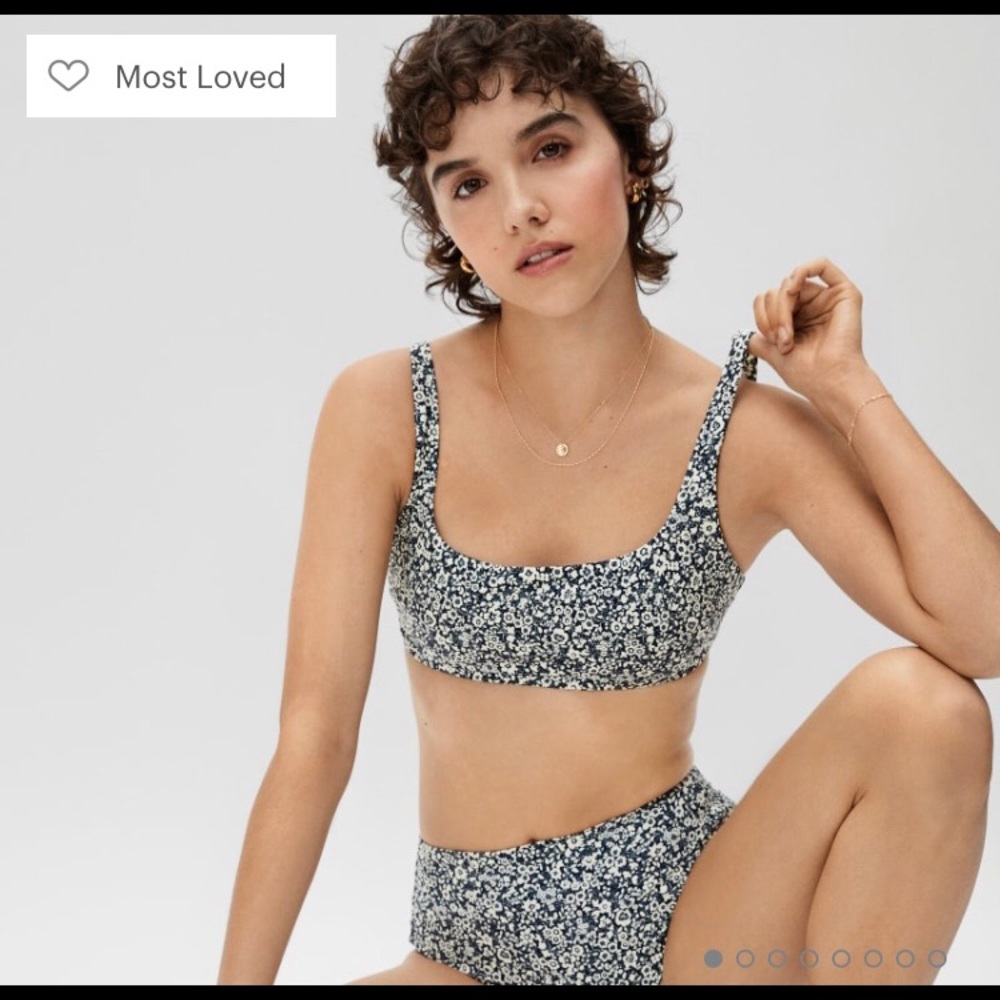 Everlane NWT floral square neck bikini top